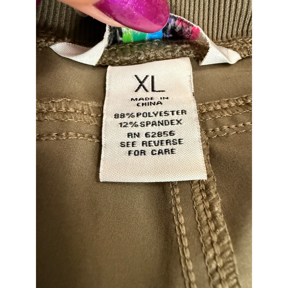 Utopia by Hue Womens XL Olive Green Drawstring Jogger Pants Stretch Activewear - Picture 6 of 8